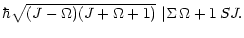$\displaystyle \hbar
\sqrt{({J} - {\Omega}) ({J} +
{\Omega} + 1)} ~ \vert{\Sigma} \, {\Omega +1} \, S J.$