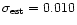 $\sigma _{\rm est} = 0.010$