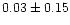 $0.03\pm 0.15$