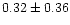$0.32\pm 0.36$