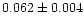 $0.062\pm 0.004$