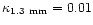 $\kappa_{1.3~{\rm mm}}=0.01$