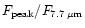 $F_{\rm peak}/F_{7.7\,\mu {\rm m}}$