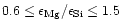 $0.6\le\epsilon_{\rm Mg}/\epsilon_{\rm Si}\le1.5$