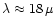 $\lambda\approx18\,\mu$