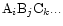 ${\rm A}_i
{\rm B}_j{\rm C}_k ...$