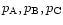 $p_{\rm A},
p_{\rm B}, p_{\rm C}$