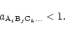 \begin{displaymath}a_{{\rm A}_i{\rm B}_j{\rm C}_k...}<1.
\end{displaymath}