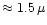 $\approx 1.5\,\mu$