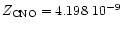 $Z_{\rm CNO} = 4.198~10^{-9}$