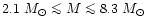 $2.1~M_{\odot} \mathrel{\mathchoice {\vcenter{\offinterlineskip\halign{\hfil
$\d...
...ineskip\halign{\hfil$\scriptscriptstyle ...