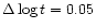 $\Delta\log t=0.05$