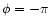 $\phi= -\pi$