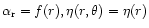 $\alpha _{\rm r} = f(r), \eta (r,\theta ) = \eta (r)$