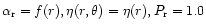 $\alpha _{\rm r} = f(r), \eta (r,\theta ) = \eta (r), P_{\rm r} =1.0$