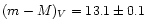 $(m-M)_V=13.1\pm0.1$