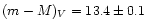 $(m-M)_V=13.4\pm0.1$