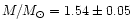 $M/M_\odot = 1.54\pm0.05$