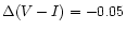 $\Delta (V-I)=-0.05$