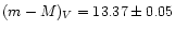 $(m-M)_V = 13.37\pm0.05$