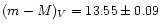 $(m-M)_V = 13.55\pm0.09$
