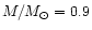 $M/M_\odot =0.9$