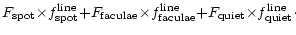 $\displaystyle F_{\rm spot}{\times}f_{\rm spot}^{\rm line} {+}
F_{\rm faculae}{\...
...{\rm faculae}^{\rm line} {+}
F_{\rm quiet}{\times}f_{\rm quiet}^{\rm line}\cdot$