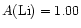 $A({\rm Li})=1.00$