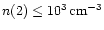 $n(\h2) \leq 10^{3} \,{\rm cm^{-3}}$