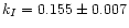 $k_{I} = 0.155 \pm 0.007$