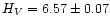 $H_{V} = 6.57 \pm 0.07$