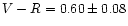 $V-R = 0.60 \pm 0.08$