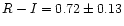$R-I = 0.72 \pm 0.13$