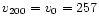 $v_{\rm 200}=v_0=257$