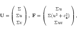 \begin{displaymath}\begin{array}{cc}
\par {\bf U} =
\left( \begin{array}{c}
\Si...
...{\rm g}^2) \\
\Sigma u v \end{array} \right),
\par\end{array}\end{displaymath}