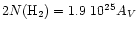 $2 N({\rm H_2}) = 1.9~10^{25}
A_V$
