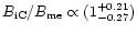 $B_{\rm iC}/B_{\rm me}\propto (1^{+0.21}_{-0.27})$