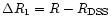 $\Delta R_{\rm 1}=R-R_{\rm DSS}$