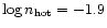 $\log n_{\rm hot} = -1.9$