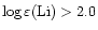 $\log \varepsilon ({\rm Li})> 2.0$