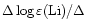 $\Delta \log \varepsilon ({\rm Li})/ \Delta$