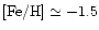 $\mbox{\rm [Fe/H]}\simeq -1.5$