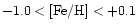$-1.0 < \mbox{\rm [Fe/H]}< +0.1$
