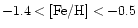$-1.4 < \mbox{\rm [Fe/H]}< -0.5$