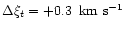 $\Delta \xi_{t}=+0.3 \mbox{\rm\, km\,\,s$^{-1}$ }$