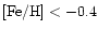 $\mbox{\rm [Fe/H]}<-0.4$