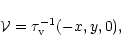 \begin{displaymath}{\cal V} = \tau_{\rm v}^{-1} (-x,y,0),
\end{displaymath}