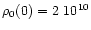 $\rho_0(0) = 2~10^{10}$