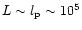 $L\sim l_{\rm p}\sim 10^5$