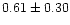 $0.61\pm0.30$